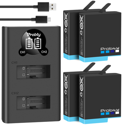 original Probty For Gopro Hero 8 3PACK Battery 3 Slot Charger Kit Storage Box Charger for Gopro Hero 8 7 Black Hero 6 ► Photo 1/6