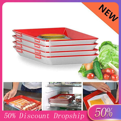 Food Plastic Preservation Tray- stackable food preservation trays- Reusable  fresh tray food storage for Vegetable Fruit