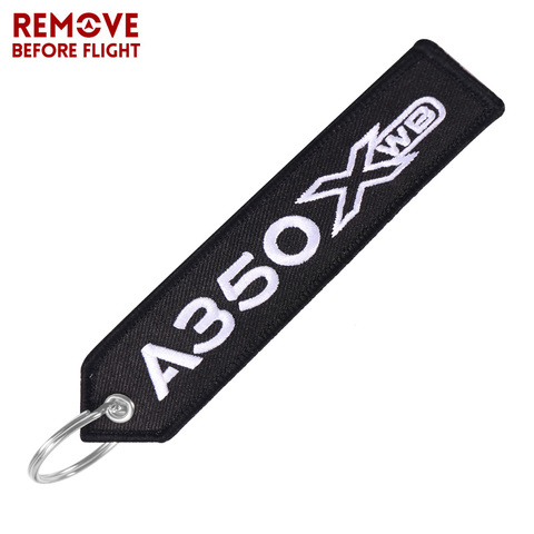 AIRBUS A350 Embroidery Keychain Black Double Side Key Chain A350 Aviation Keychains for Keys Bag Using ► Photo 1/6