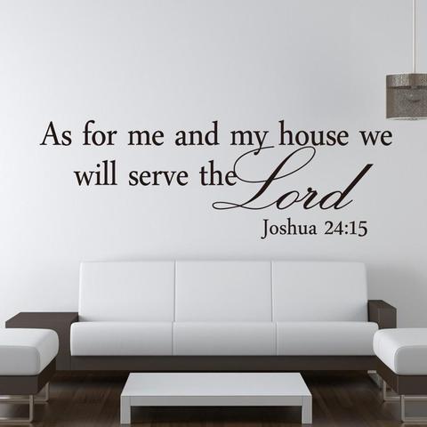 2022 Newest Hot Joshua 24:15 Quote Wall Stickers Bible Verses Lord Decal Removable DIY Room Decor ► Photo 1/6