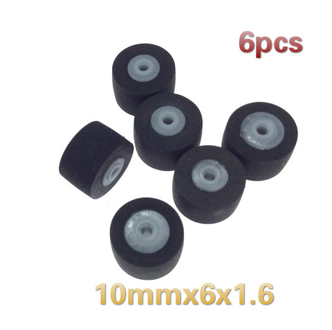 6pcs 10mmx6x1.6 car retractor press belt pulley, deck audio pressure recorder press pinch roller  tape player Stereo Rubber ► Photo 1/6