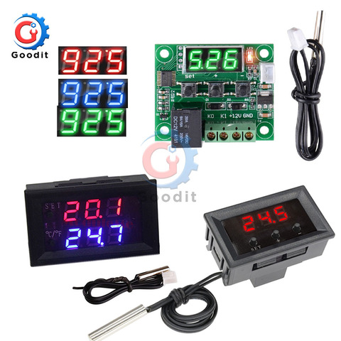 DC 12V W1209WK W1209 Digital Thermostat Temperature Controller Regulator Thermoregulator Incubator NTC Sensor Meter Case ► Photo 1/6