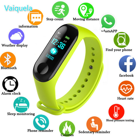 Fitness Wristwatch M3 Color Screen Smart Sport Bracelet Activity Running Tracker Heart Rate For Children Men Women Watch Hours ► Photo 1/6