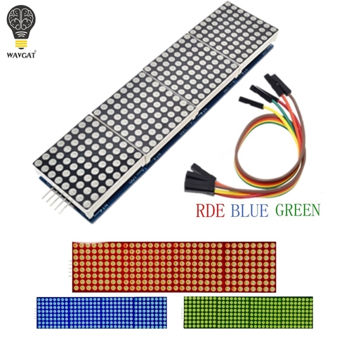 MAX7219 Dot Matrix Module For Arduino Microcontroller 4 In One Display with 5P Line Red Green Blue ► Photo 1/6