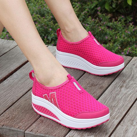Shoes Women Mesh Flat Shoes Sneakers Platform Shoes Women Loafers Breathable Air Mesh Swing Wedges Shoe Breathable Flats ► Photo 1/5