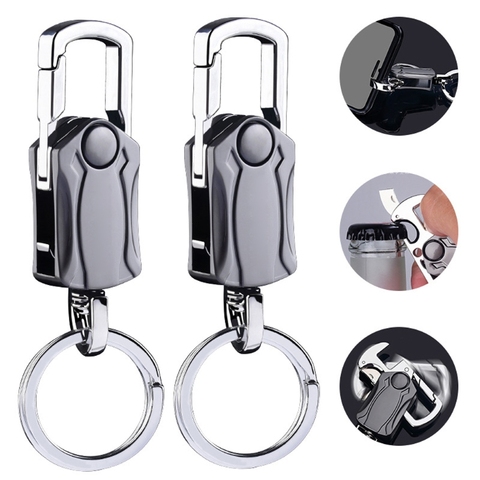 4-in-1 Heavy Duty Key Chain Anti-Anxiety  Rotatable Keyring Box Cutter Phone Holer Bottle Opener Keychain ► Photo 1/6