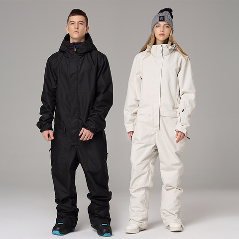 2022 Waterproof Hooded Men Skiing Jumpsuits Sport Women Snow Overalls Winter Outdoor Female Snowboarding Clothes Man Snow Suits ► Photo 1/6