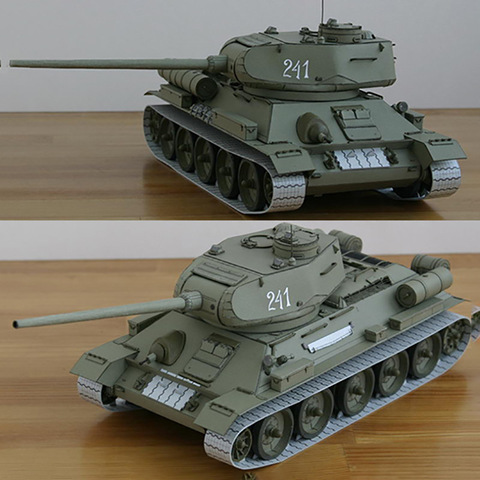 1:25 Soviet T-34 Medium Tank Paper Model T-34/85 Manual DIY ► Photo 1/5