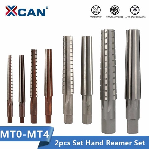 XCAN Hand Reamers 2pcs MT0/MT1/MT2/MT3/MT4 Steel Fine/Rough-Edge Morse Taper Reamer For Milling Finishing Cutter Tool ► Photo 1/6