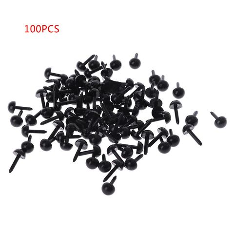 100Pcs 3mm/4mm/5mm/6mm DIY Doll Puppet Plastic Black Pin Safety Eyes For Handmade Teddy Bear Doll Craft Children Kids Toy  ► Photo 1/6