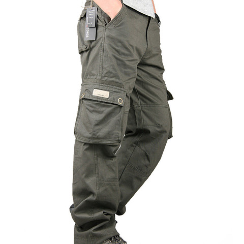 Men's Cargo Pants Cotton Casual Long Trousers 2022 Spring Multi Pocket Pantalon Homme Men Fashion Military Tactical Pants Men ► Photo 1/6