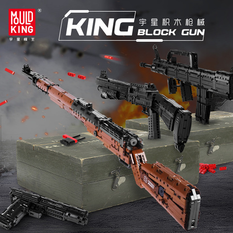 MOULD KING Creative The Desert Eagle Pistol Weapon SWAT Gun 98K MP5 Model Building Blocks Bricks Kids DIY Toys Christmas Gifts ► Photo 1/6