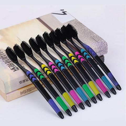 10Pcs Toothbrush Ultra Soft Bamboo Charcoal Adult Clean Care Gums Fine Hair Home Unisex Family Wear Tooth Brush Oral Care Tools ► Photo 1/6