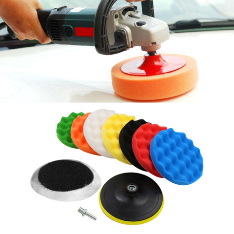 10 pcs Car Sponge Polishing Pad Set Buffing Waxing Pad For Car Polisher Buffer Drill Adapter Wheel brush 3