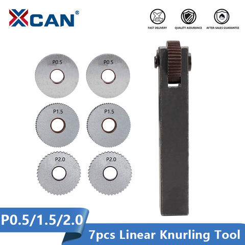 XCAN Single Wheel Straight Linear Knurling Tool Set 7pcs Pitch 0.5 1.5 2mm Lathe Knurling Tools ► Photo 1/6