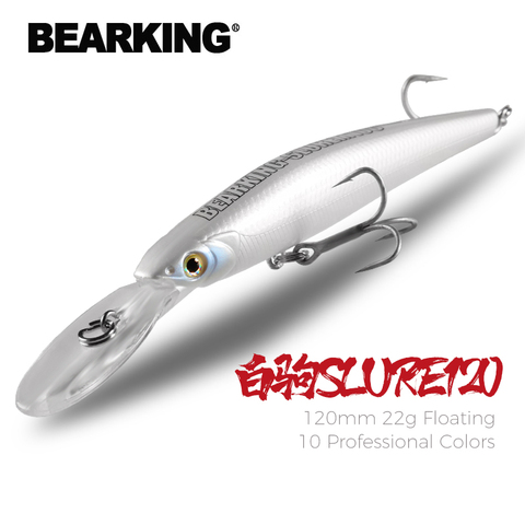 BEARKING Top Hard Baits Fishing Lures 120mm 22g  long  casting minnow Wobblers dive Depth 6-10ft Bass Pike ► Photo 1/6