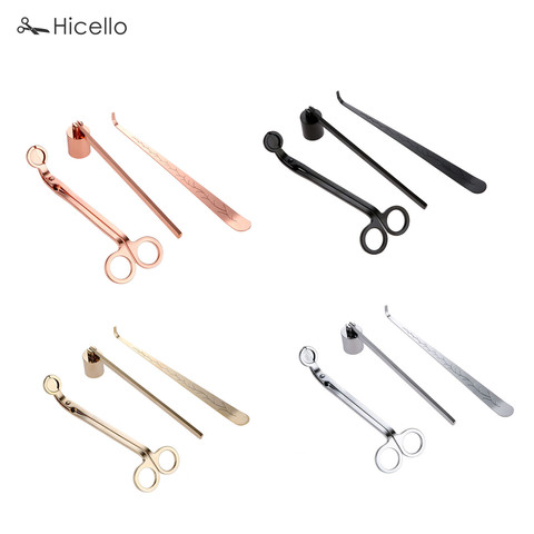 3pcs/set Candle Snuffer Trimmer Hook Stainless Steel Luxury candle scissors Wicks Holder Dipper Home Deco Rose Gold Silver Black ► Photo 1/6