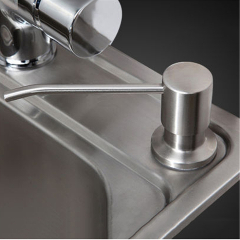 1pcs 300ml Kitchen Sink Liquid detergent Shampoo Soap Dispenser Brushed Nickel Head ABS Bottle ► Photo 1/6