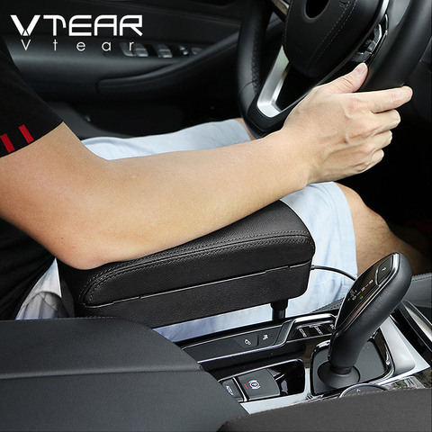 Vtear car universal armrest wireless charging storage box interior car-styling elbow support seat gap organizer accessories part ► Photo 1/6