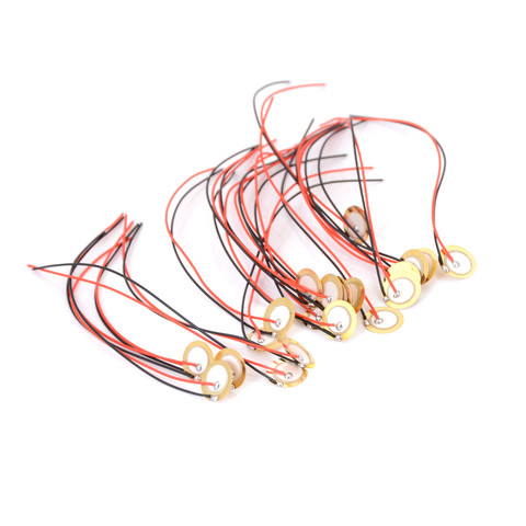 20pcs /10pcs 12mm/20mm/27mm Piezo Elements Sounder Sensor Trigger Drum Disc + Wire Copper Piezoelectric Buzzer Copper  ► Photo 1/6