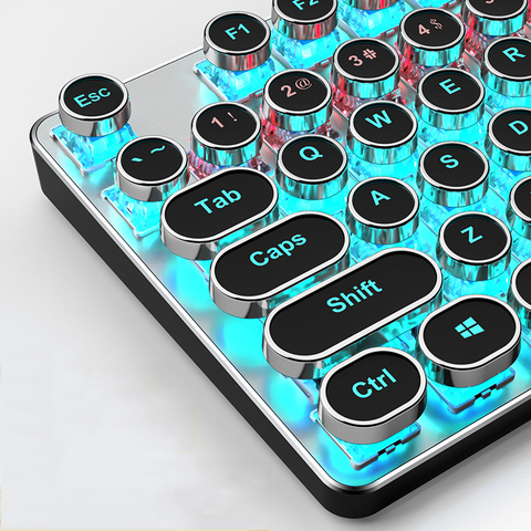 Steampunk Gaming Mechanical Keyboard 104 KeysAnti-ghosting RGB Backlight Black/Blue Switch Wired keyboard for Desktop Laptop ► Photo 1/5