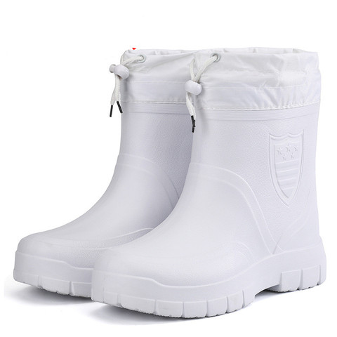Swyivy Eva Rainboots with Fur Warm Winter Shoes for Men 2022 New Ankle Hight Snowboots Watetproof Light Weight Rainboots ► Photo 1/4