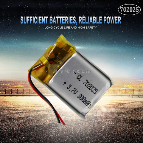 1pcs Polymer battery 220 mah 3.7V 702025 smart home MP3 speakers Li-ion battery for dvr,GPS,mp3,mp4,cell phone,speaker ► Photo 1/5