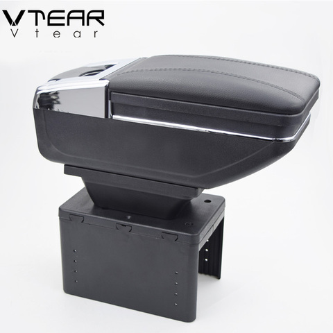Vtear universal car armrest storage box auto interior Leather car-styling central container Store content box accessories parts ► Photo 1/6