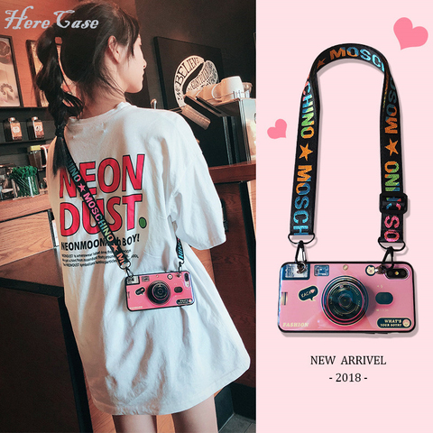 3D Cute Retro Camera Case For Samsung Galaxy J4 J6 A8 A6 Plus 2022  J7 2017 Grip Stand Silicon Phone Case Cover Phone Accessorie ► Photo 1/6