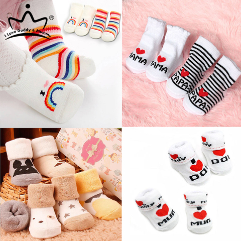 Buy Online Lovely Newborn Socks Soft Cotton Baby Boy Girl Stripe Letter Socks Infant Toddler Anti Slip Socks Summer Autumn Alitools