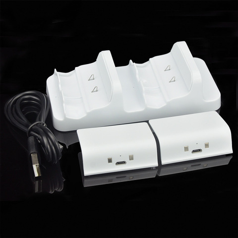 Universal 2pcs Rechargeable Batteries + Dual Charging Dock Controller Charger for XBOX ONE Controller Battery Stander White ► Photo 1/6