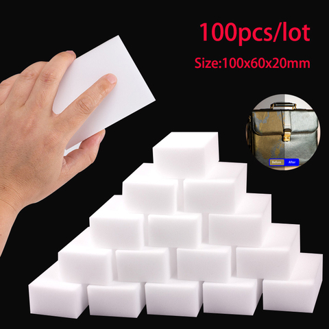 100 Pcs/lot Melamine Sponge Magic Sponge Eraser For Kitchen Office Bathroom Melamine Cleaner Cleaning Sponge 100X60X20MM ► Photo 1/6