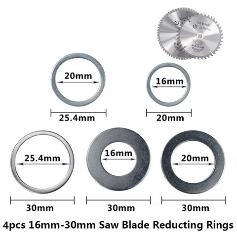 4pcs 16mm 20mm 25.4mm 30mm Circular Saw Blade Reducting Rings Conversion Ring Cutting Disc Woodworking Tools Cutting Washer ► Photo 1/6