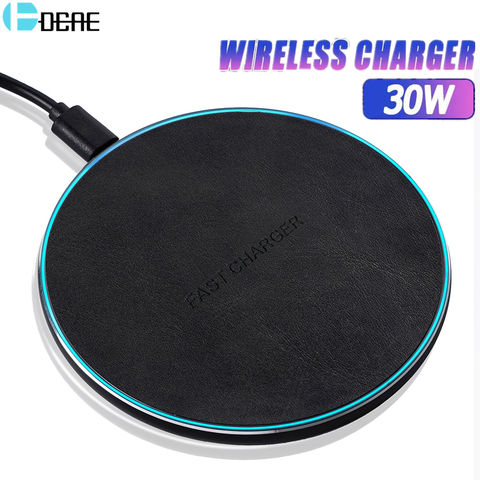 DCAE 30W Fast Qi Wireless Charger For iPhone 11 Pro XS Max XR X 8 Plus Type C USB Charging Pad for Samsung S9 S10 S20 Note 20 10 ► Photo 1/6