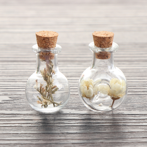 5 Pcs/Pack Mini Glass Cork Bottles Empty Sample Jars Perfume Wishing Storage Vial DIY Craft Gift Home Decoration Pendants ► Photo 1/6