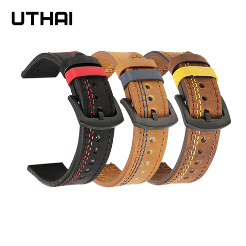 Watchbands leather strap 18mm 20mm 22mm 24mm watch band suitable for Huawei /Samsung S3/Active smart watch ► Photo 1/5