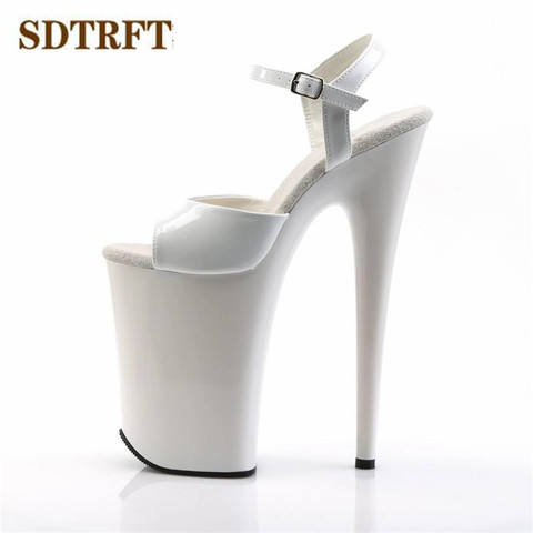 SDTRFT zapatos mujer Ankle Strap 9 inch Fetish RED Sandals Summer 23cm thin High heels Pumps 13cm platform women Peep Toe shoes ► Photo 1/1