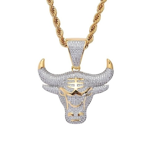 Fashion Simple Bull Head Pendant Necklace Outer Sliding Object Pendant Casual Men and Women Necklace ► Photo 1/6