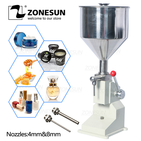 ZONESUN Manual Food Filling Machine Nail Polish Cosmetic Cream Honey Liquid Paste Packaging Equipment Shampoo Juice Filler ► Photo 1/6