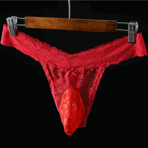 New Arrival Men's Lace Thongs  Erotic Fun Underwear Adult Gay Balls Pouch Bag G strings ► Photo 1/6