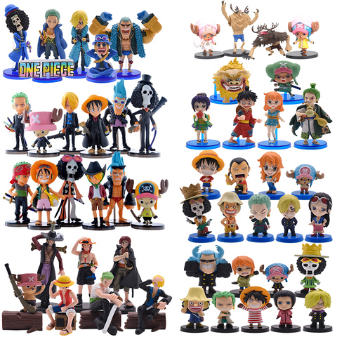6pcs/set Anime One Piece Figures PVC Action Model Dolls Figure Toys Cute Luffy Nami Zoro Collection Brinquedos Full Set Hot Sale ► Photo 1/6