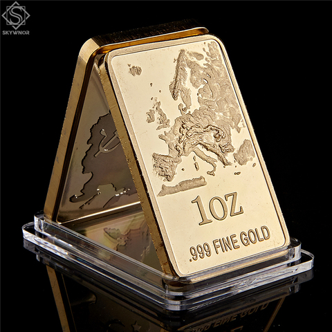European Map Replica Gold Bar 1 OZ 999 Fine Gold Commemorative Coin Collection ► Photo 1/6