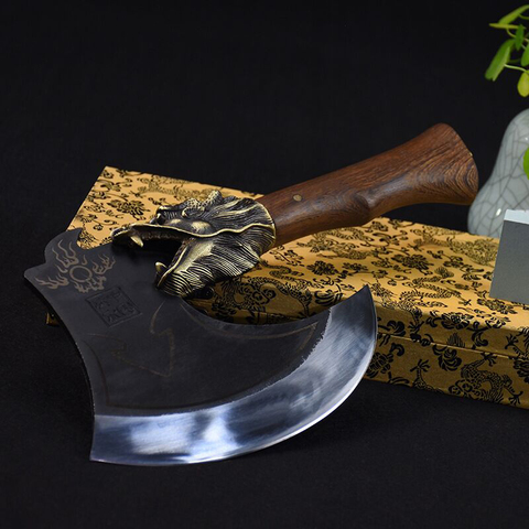 Longquan ghost hand-made kitchen bone cutters Household sharp bone cutters outdoor woodcutters hand-forged one-handed axes ► Photo 1/5