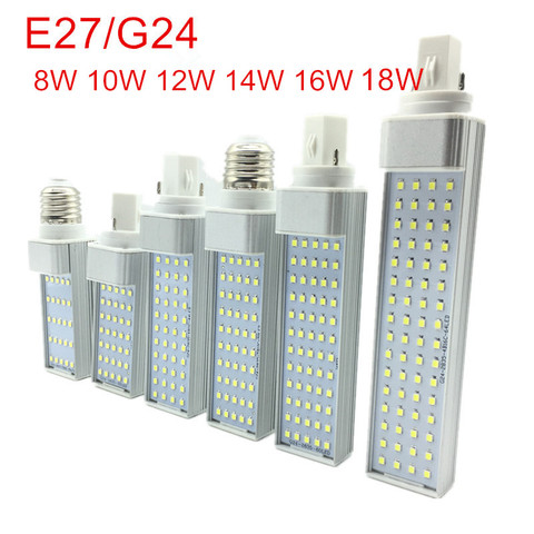 G24 E27 led lamp bulb 8W 10W 12W 14W 16W 18W 2835 Light warm white/Cool white Spotlight 180 Degree Horizontal Plug Light ► Photo 1/5