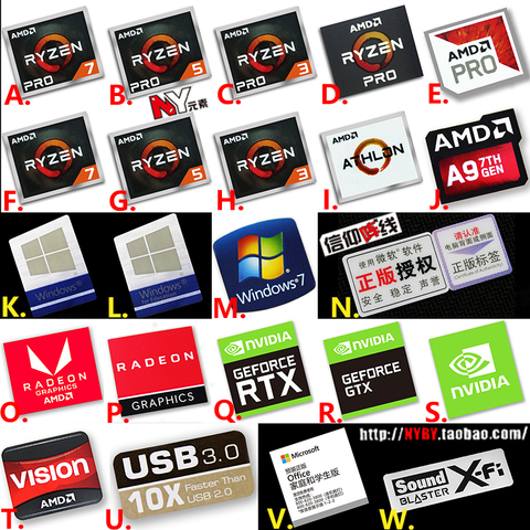 Original AMD Ryzen Ruilong PRO R7 R5 R3 5000 series CPU computer sticker notebook label ► Photo 1/3