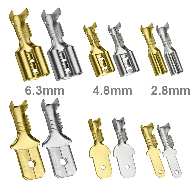 NON INSULATED 2.8mm SPADE MALE TERMINALS CONNECTORS  x 100 