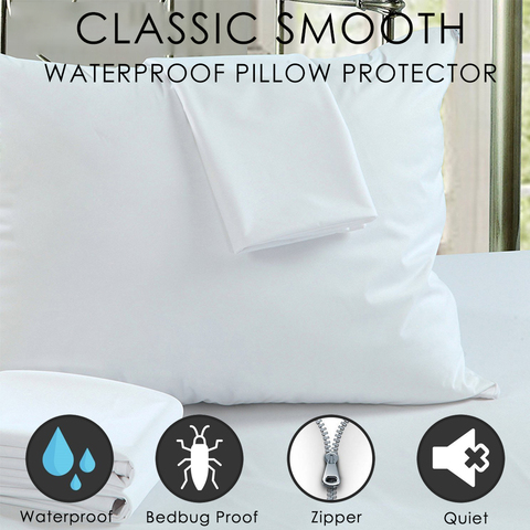LFH 50X70CM Waterproof Zippered Pillow Protector Bed Bug Proof Pillow Cover Protects Against Dust Mite Smooth Pillowcase For Bed ► Photo 1/6