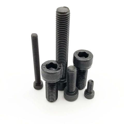 10/50pcs M2 M2.5 M3 M4 M5 M6 M8 Black grade 12.9 steel DIN912 All Full Thread Hexagon Hex Socket Cap Allen Head Bolt Screw ► Photo 1/6