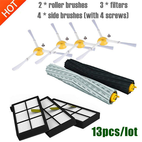 13pcs/lot For IRobot Roomba Parts Kit Series 800 860 865 866 870 871 880 885 886 890 900 960 966 980 - Brushes and Filters ► Photo 1/5