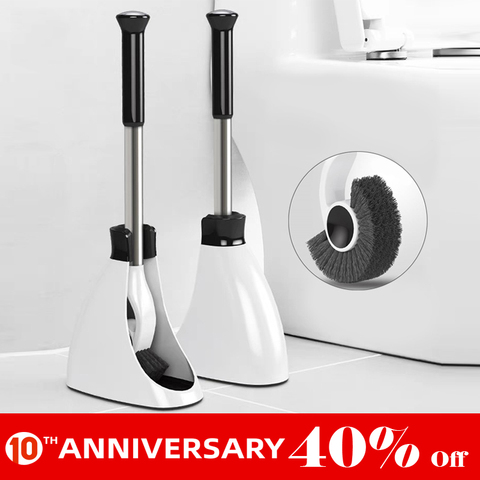 UNTIOR Stainless Steel Handle Toilet Brush Holder Floor-standing Bathroom Accessories With Base Cleaning Tool Toilet Brush Set ► Photo 1/6